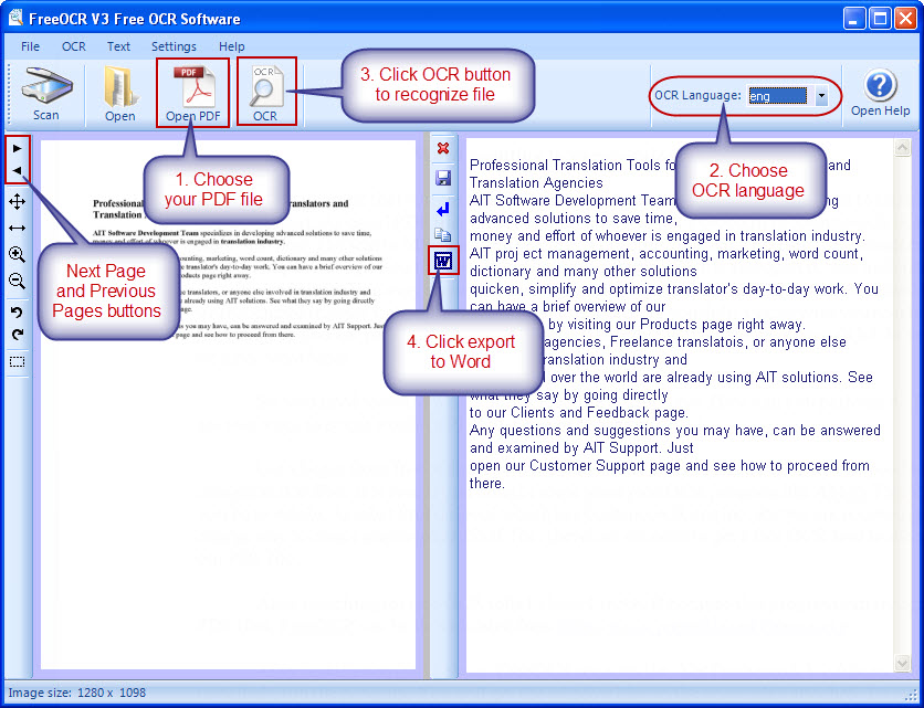 FreeOCR interface