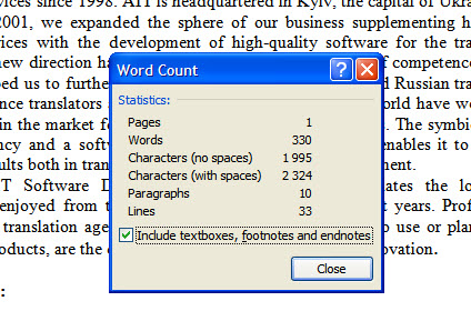 research project word count